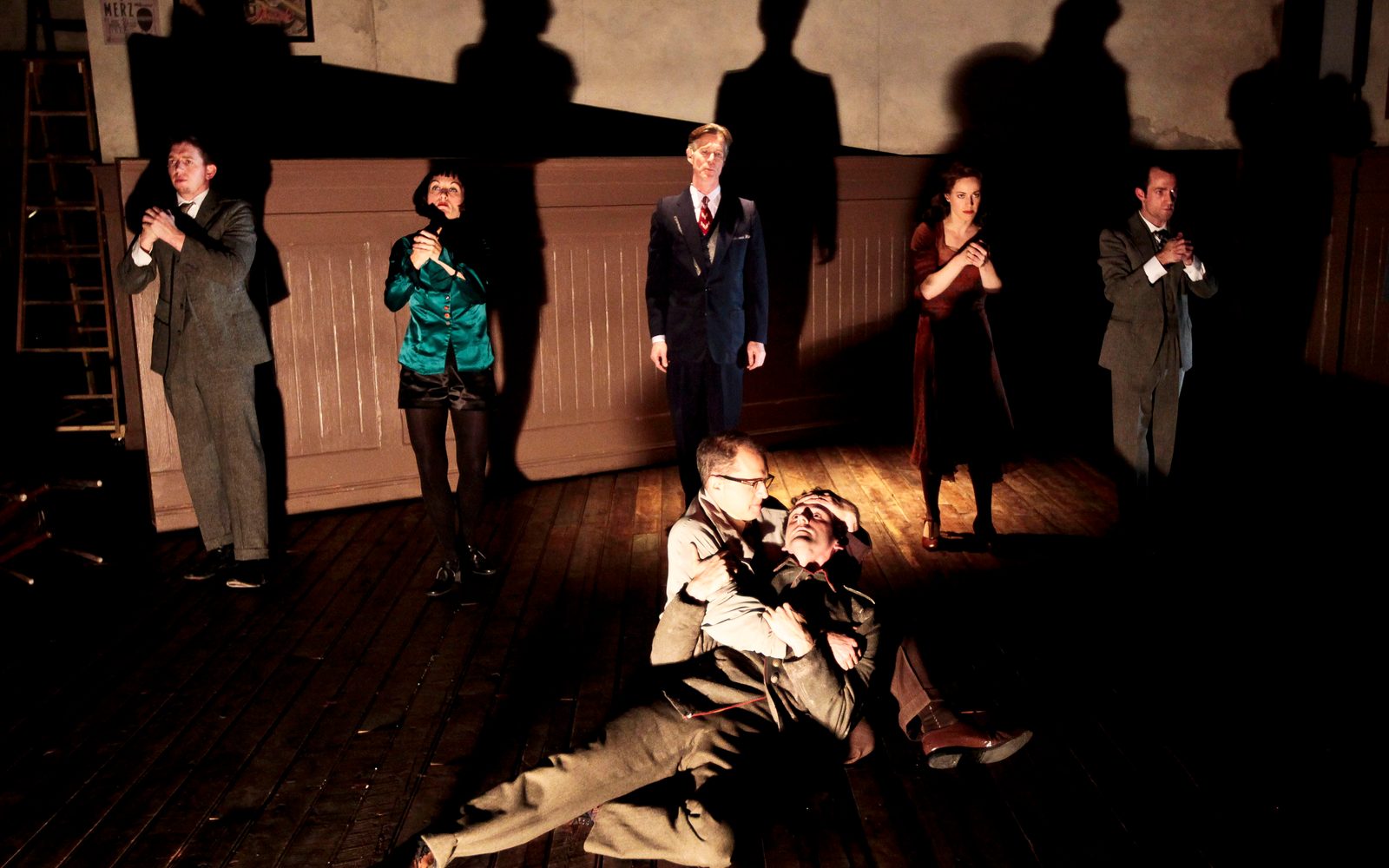 The full cast of The Blue Flower.